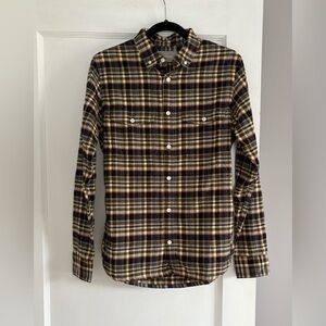 NWT Men's Everlane The Brushed Flannel Shirt Beech Plaid 100% Cotton Size Small